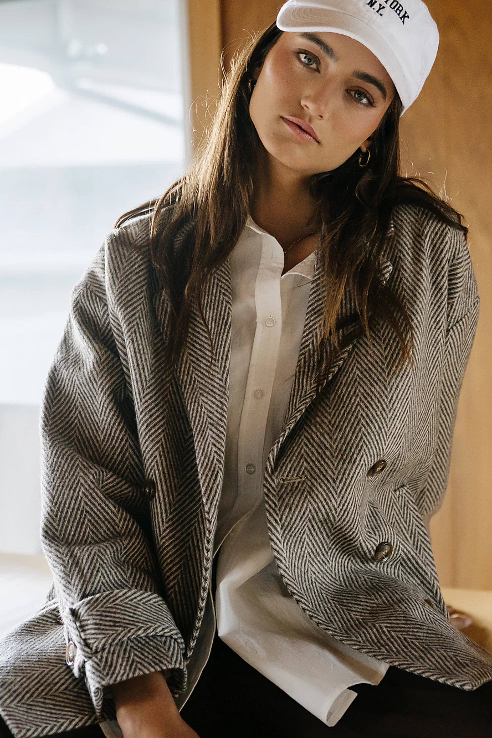 Markell Oversized Button Up in White