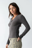 Mckayla Textured Top in Charcoal