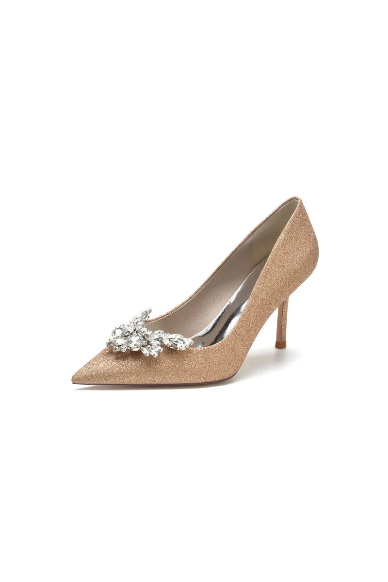 Glitter Pointed Toe Rhinestone Party Shoes