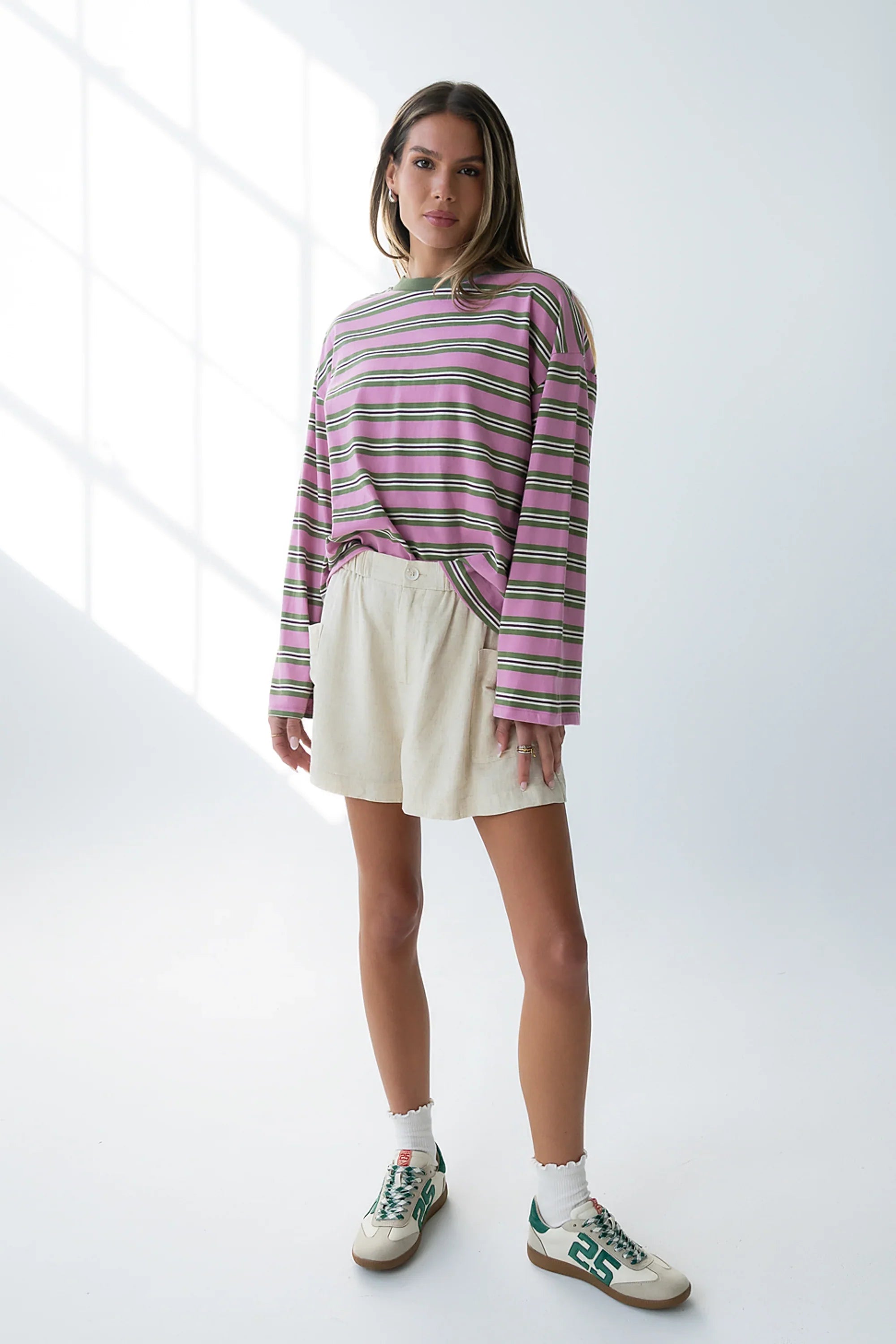 Kiana Striped Top in Orchid