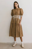 Kendra Ditsy Floral Midi Dress in Brown FINAL SALE