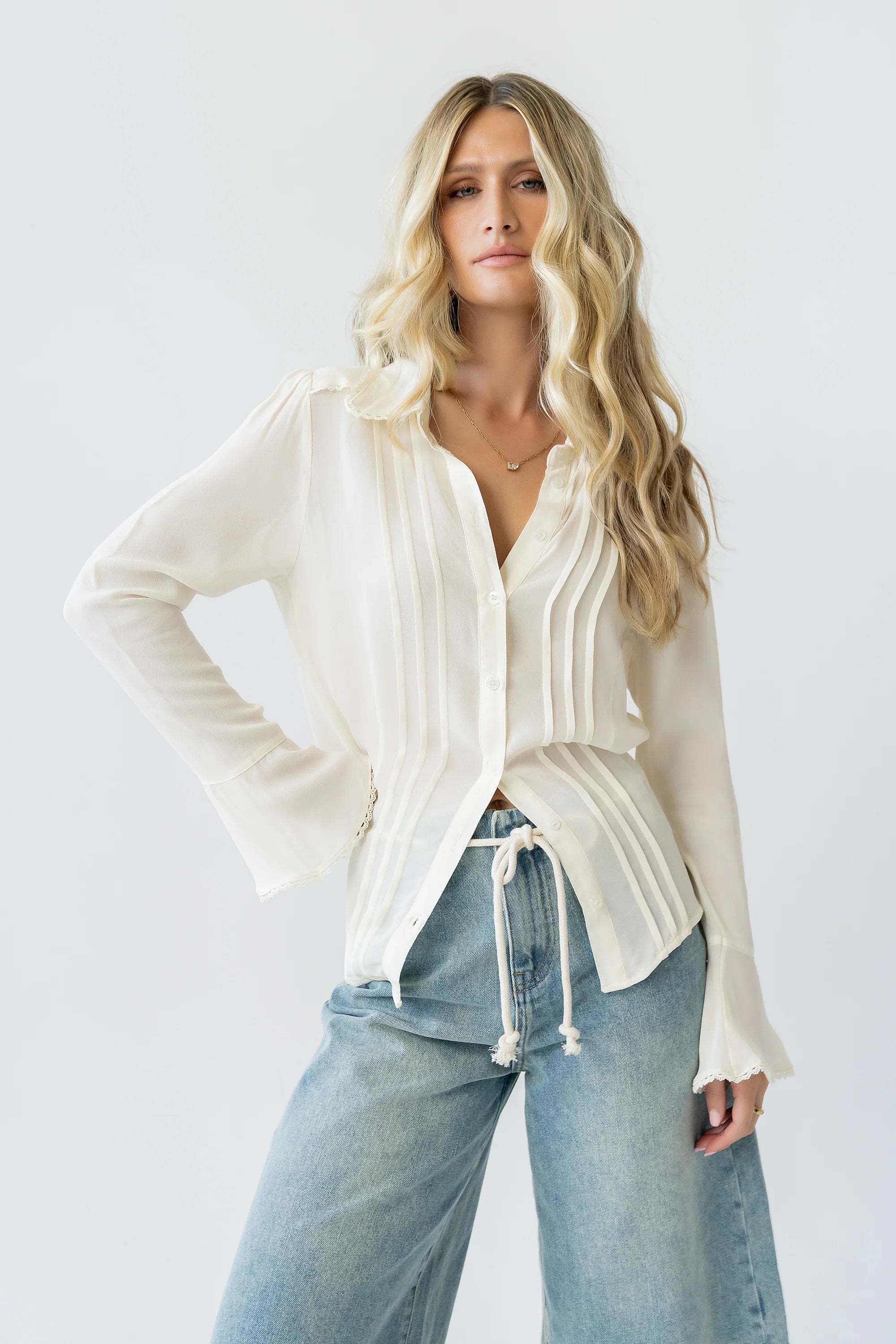 Margot Sheer Button Up