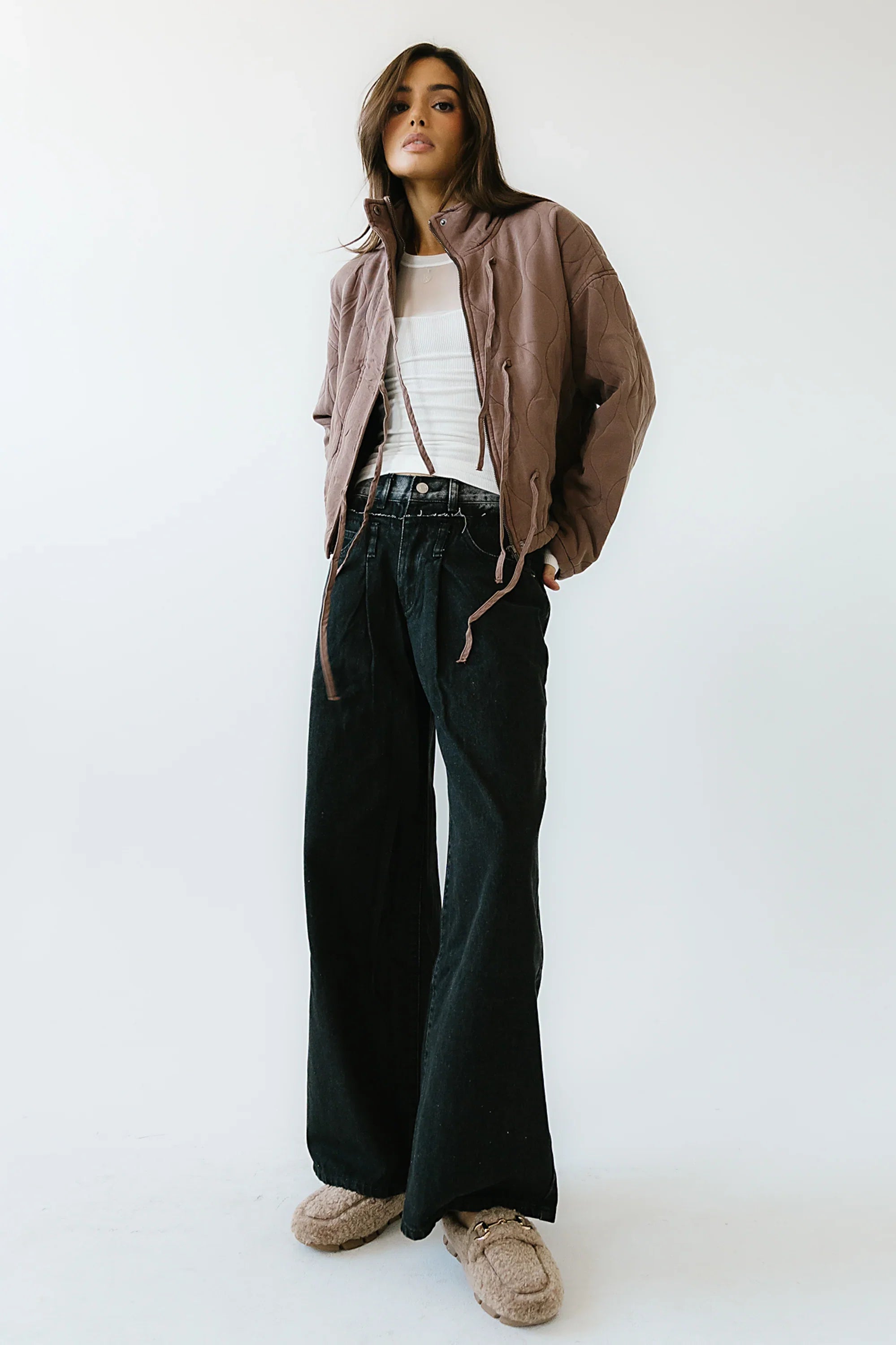 Quinn Quilted Jacket in Brown FINAL SALE