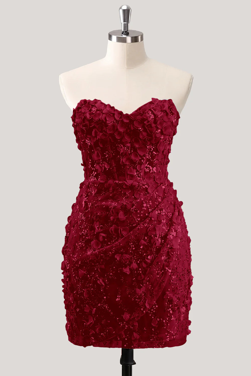 Bodycon Corset Strapless Sequin Light Blue Homecoming Dress