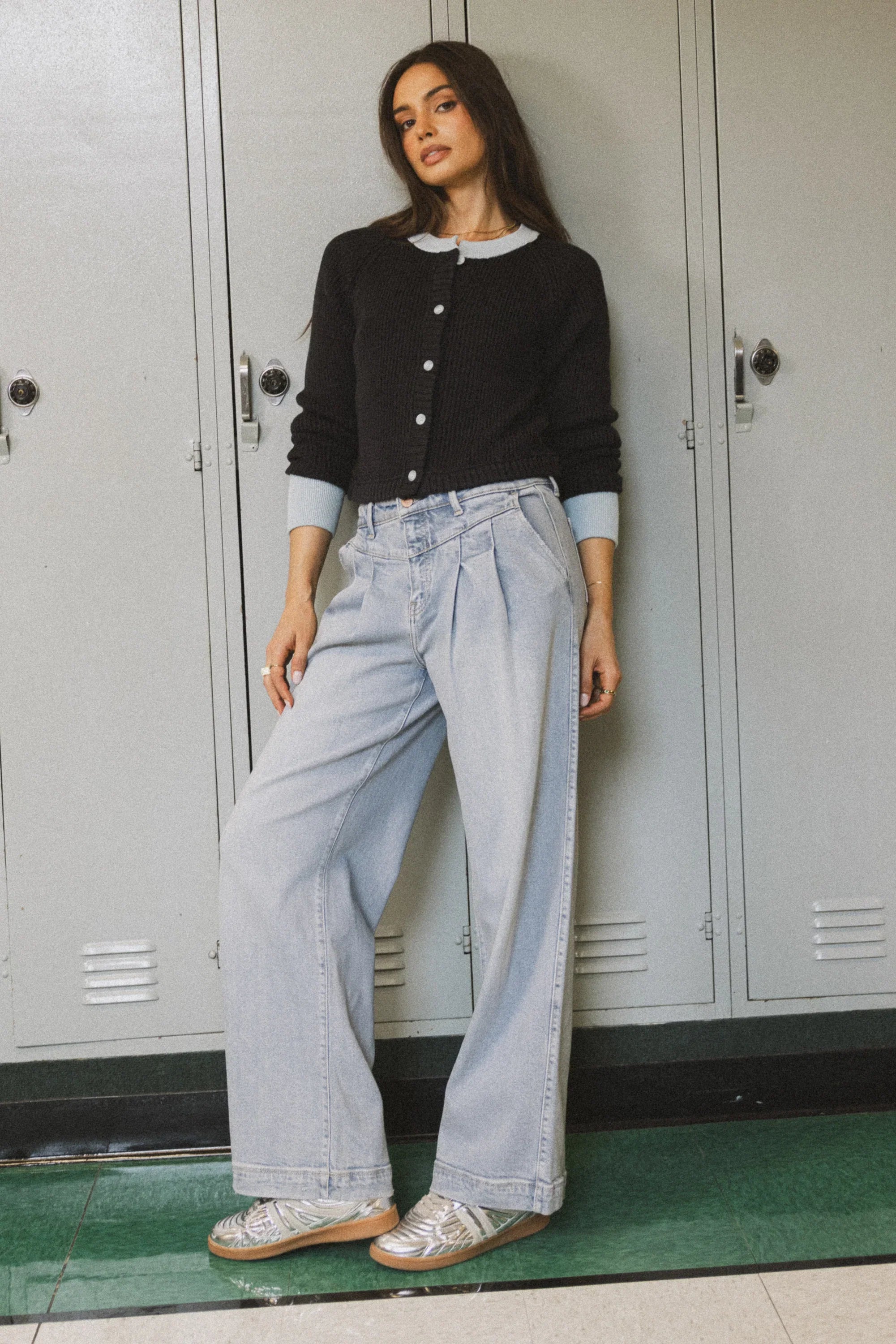 Stella Pleated Baggy Jeans