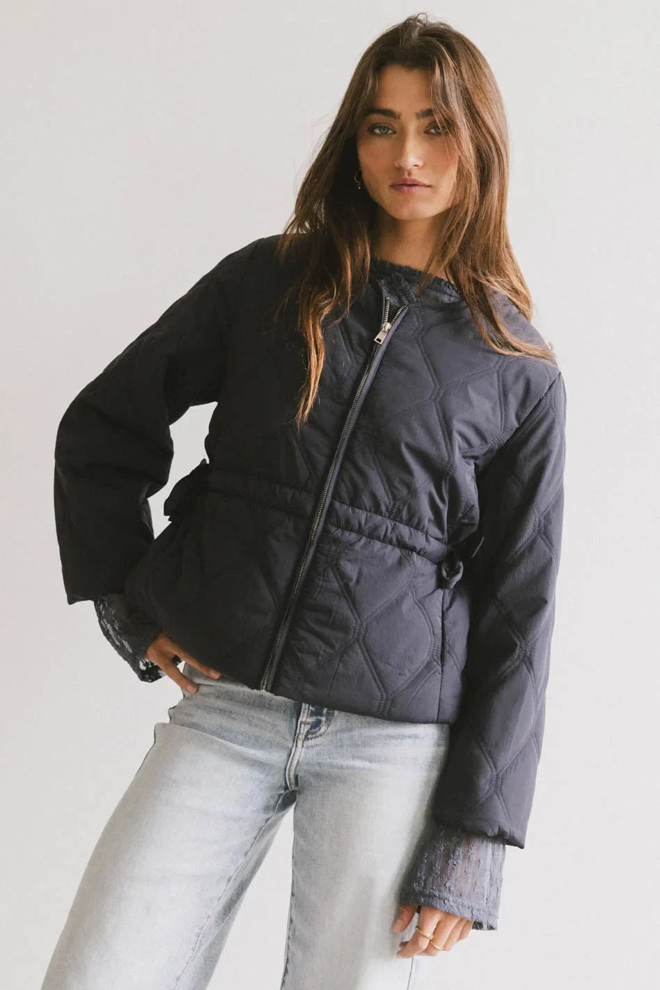 Zola Quilted Jacket in Navy FINAL SALE