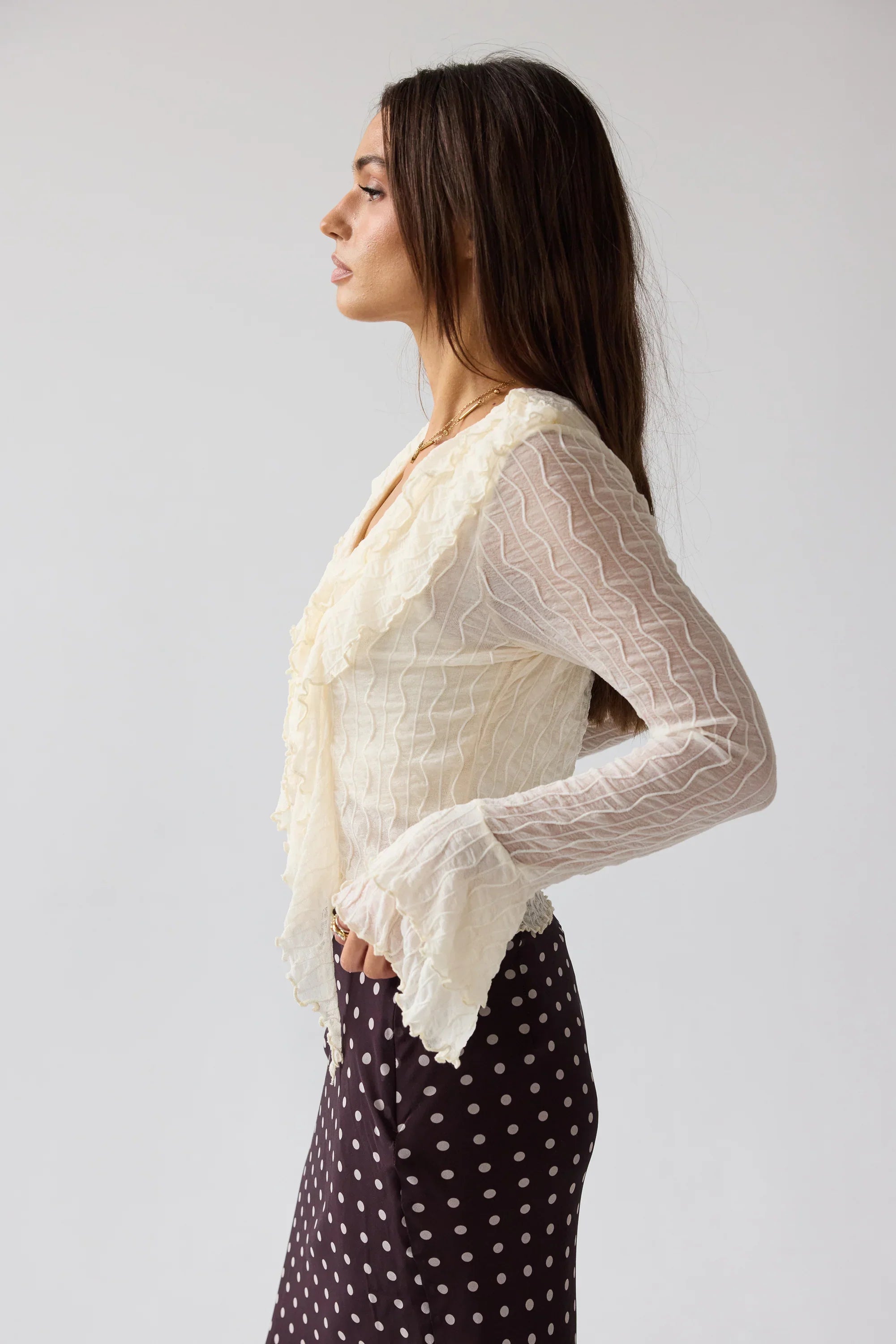 Joy Ruffle Top in Ivory FINAL SALE