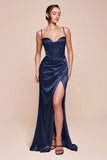 Jocelyn Gown Fitted Satin Bustier Luxe Satin Gown