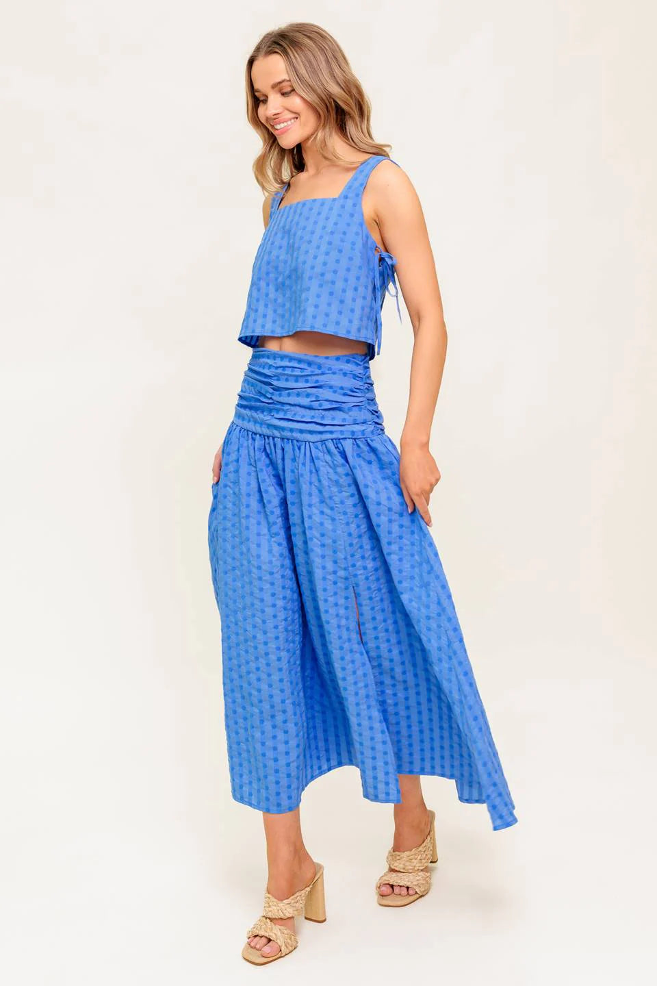 URBAN AFFAIR TOP SKIRT SET BLUE