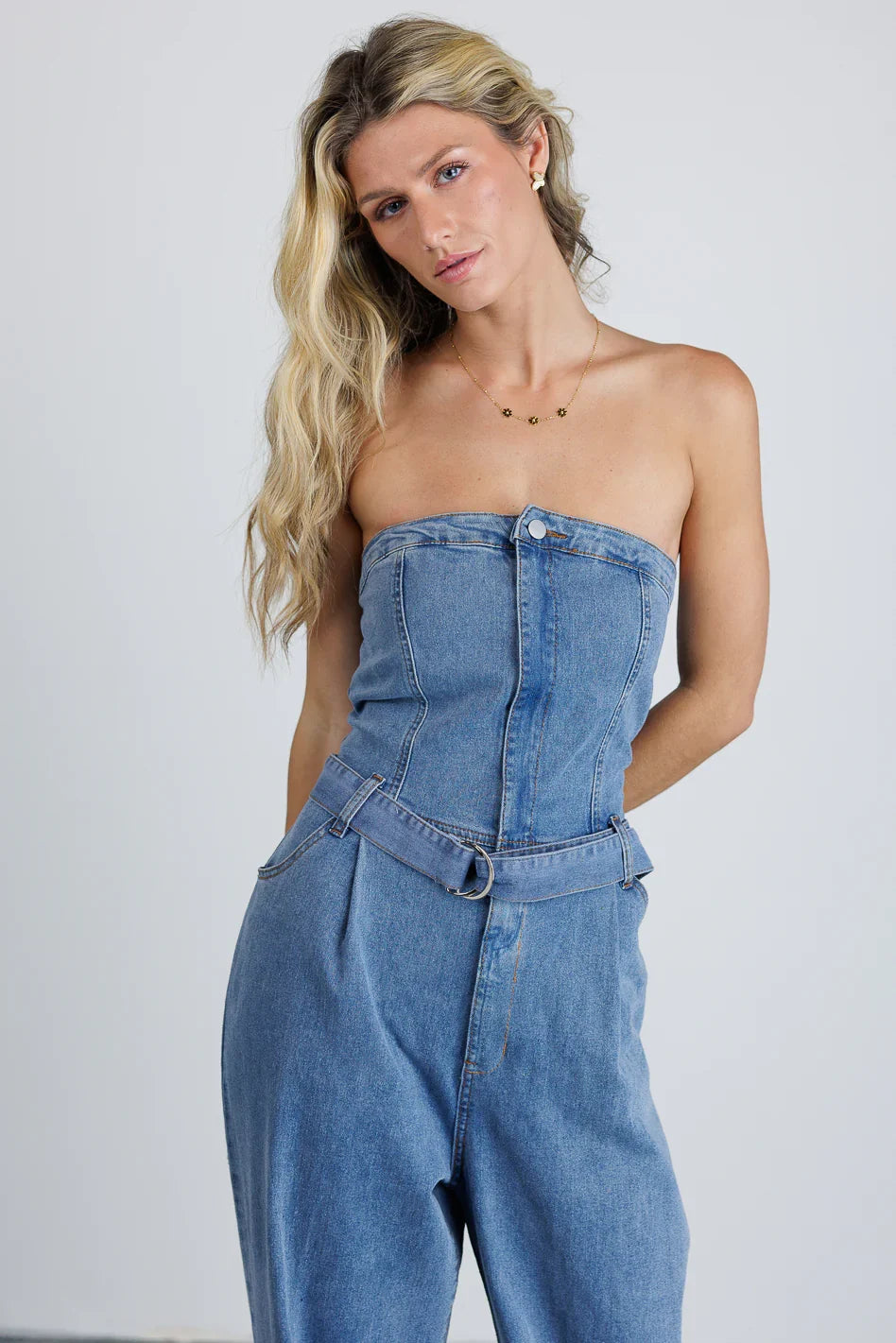 Wide Leg Denim Jumpsuit FINAL SALE