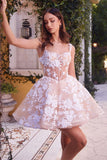 A1347 SHORT SEQUIN FLORAL PRINT A LINE DRESS Andrea Leo