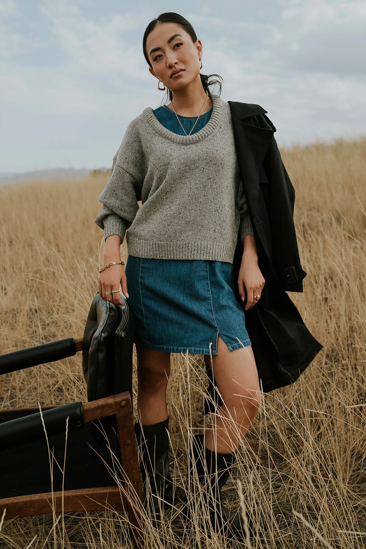 Fern Relaxed Sweater in Grey FINAL SALE