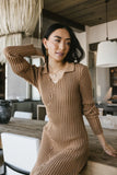 Larissa Ribbed Dress in Camel FINAL SALE