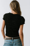 Regan Ruched Top in Black