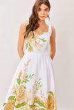IVORY BOTANICA FLORAL MIDI DRESS