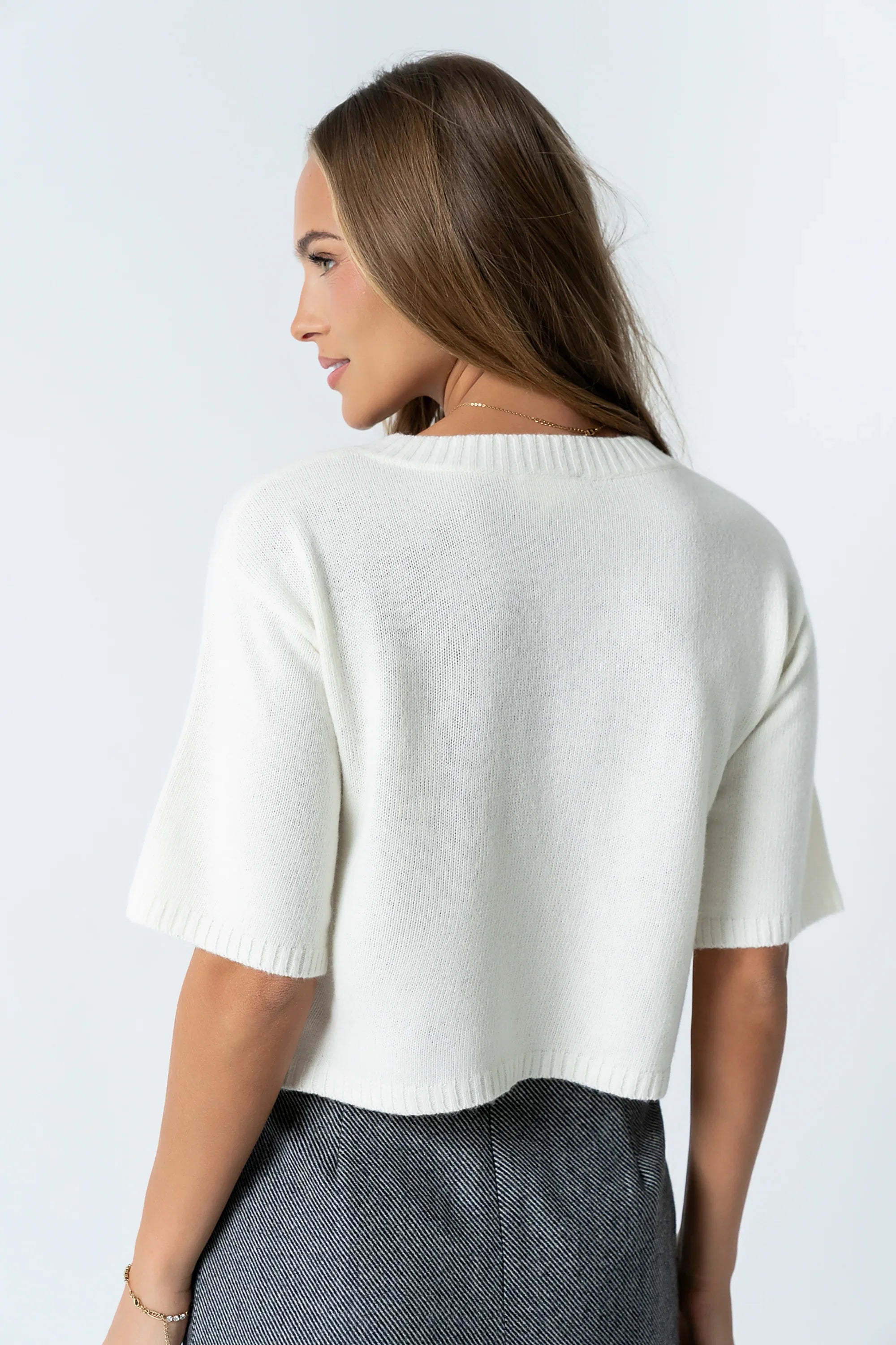 Macey Knit Sweater in Cream