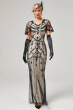 Ivory Mermaid Sequins Long Flapper Formal Dress