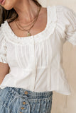 Payton Button Front Blouse in Ivory