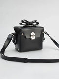 Womens Bowknots Box Shoulder Bags in Vegan Leather