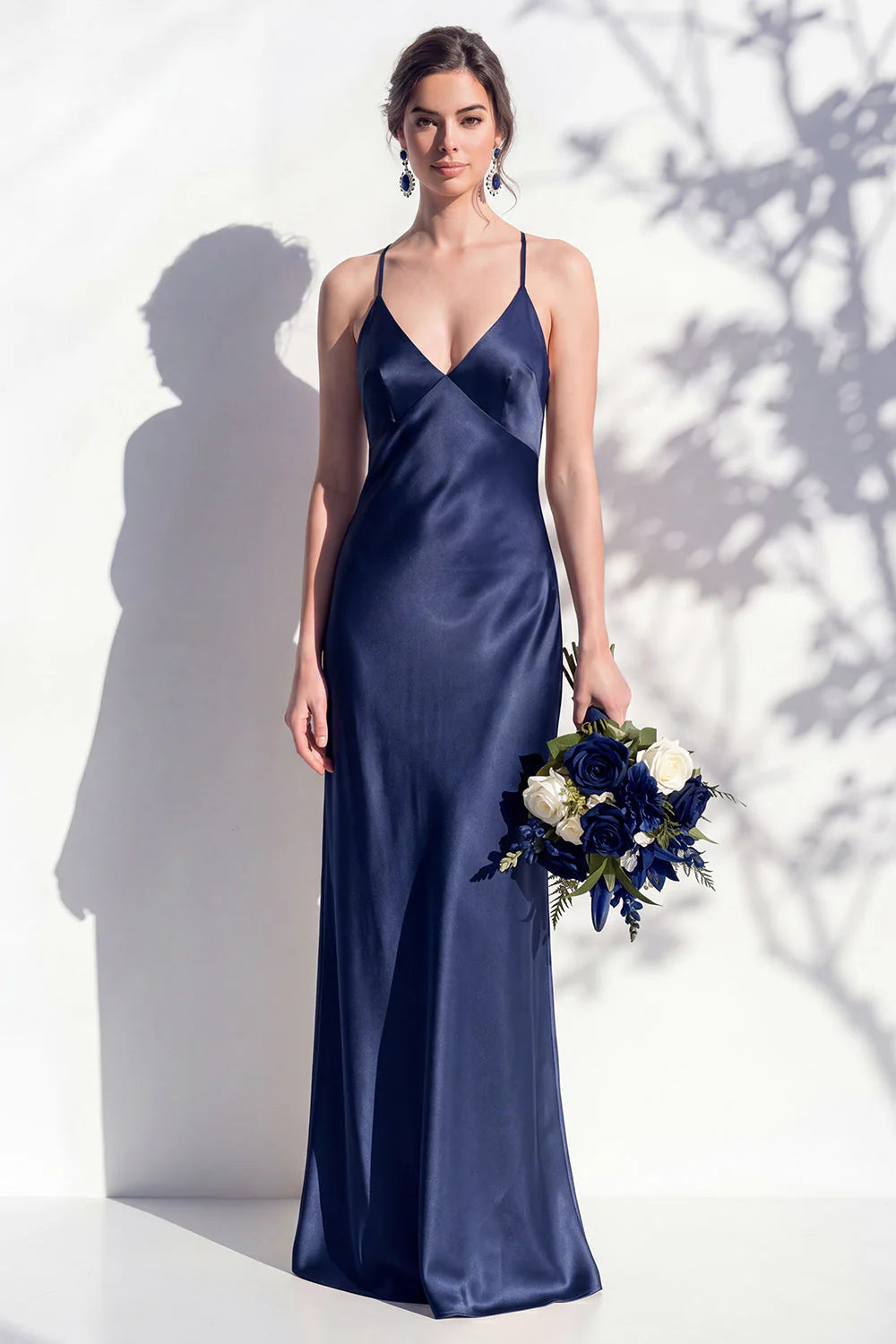 Satin Spaghetti Straps Sheath Sage Bridesmaid Dress