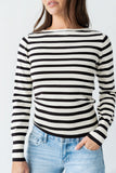 Waldorf Striped Top in Black