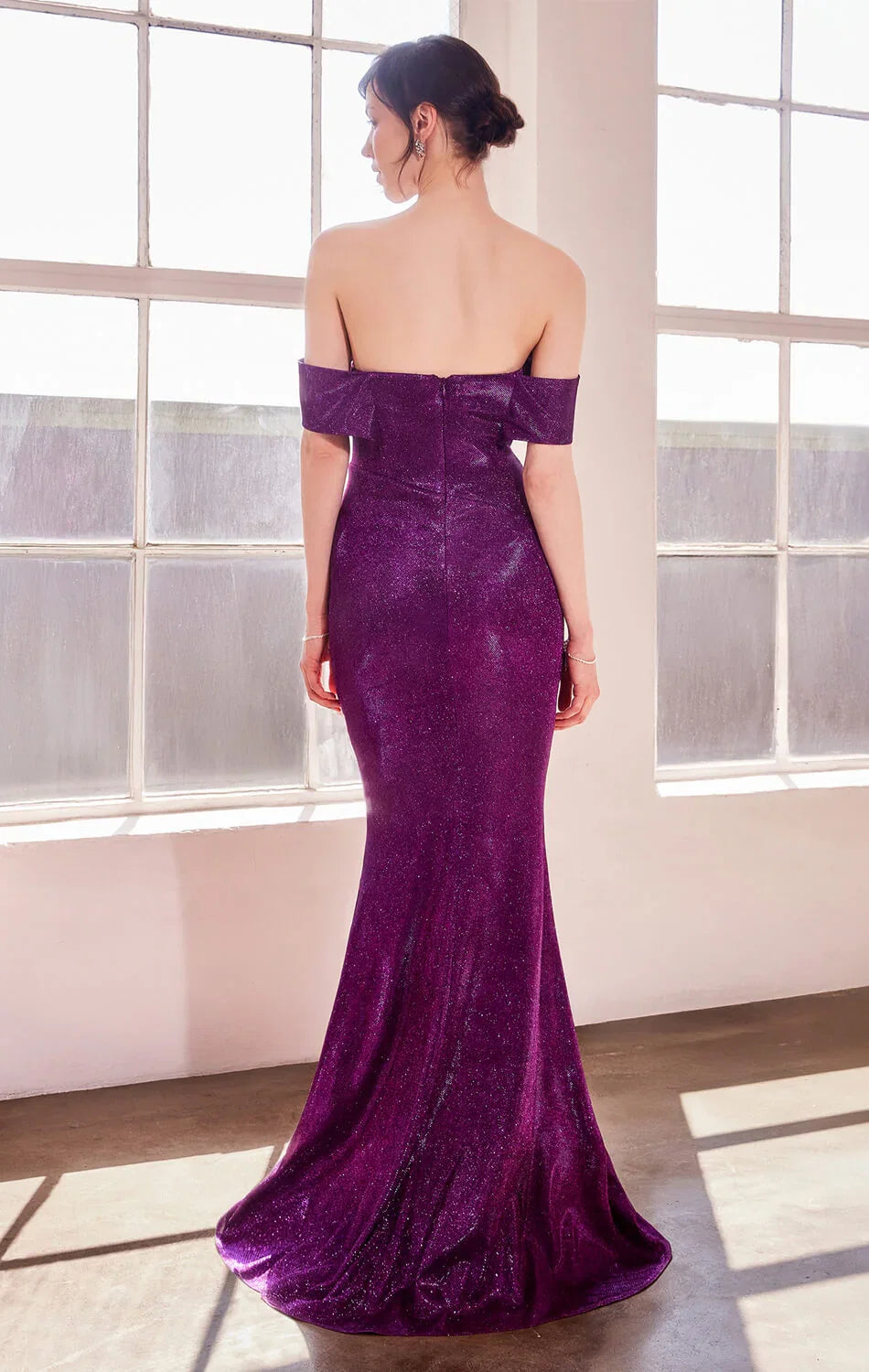 Starlet Gown Off the Shoulder Pleated Dress