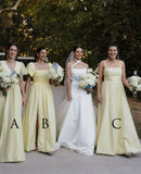 Chic A Line Daffodi Long Bridesmaid Dresses