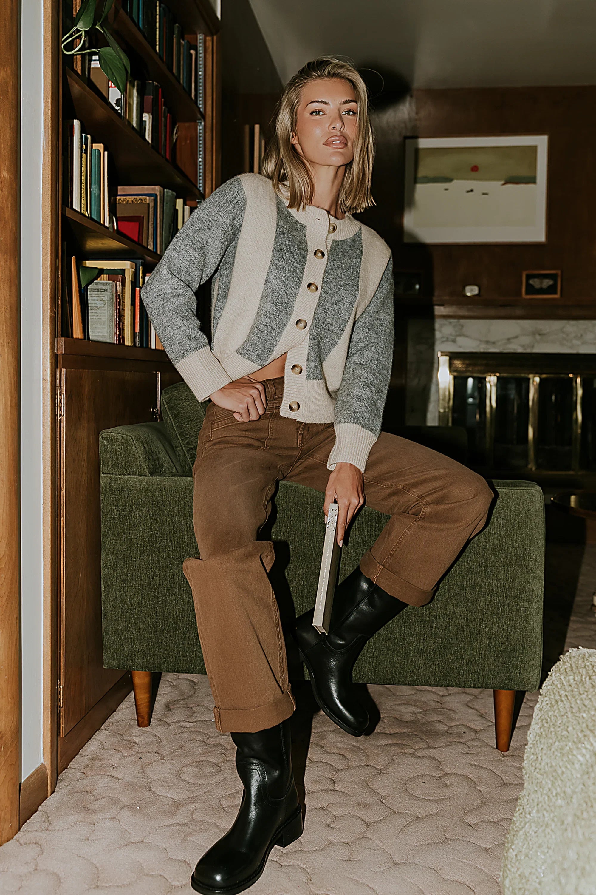 Amber Wide Leg Jeans in Brown FINAL SALE