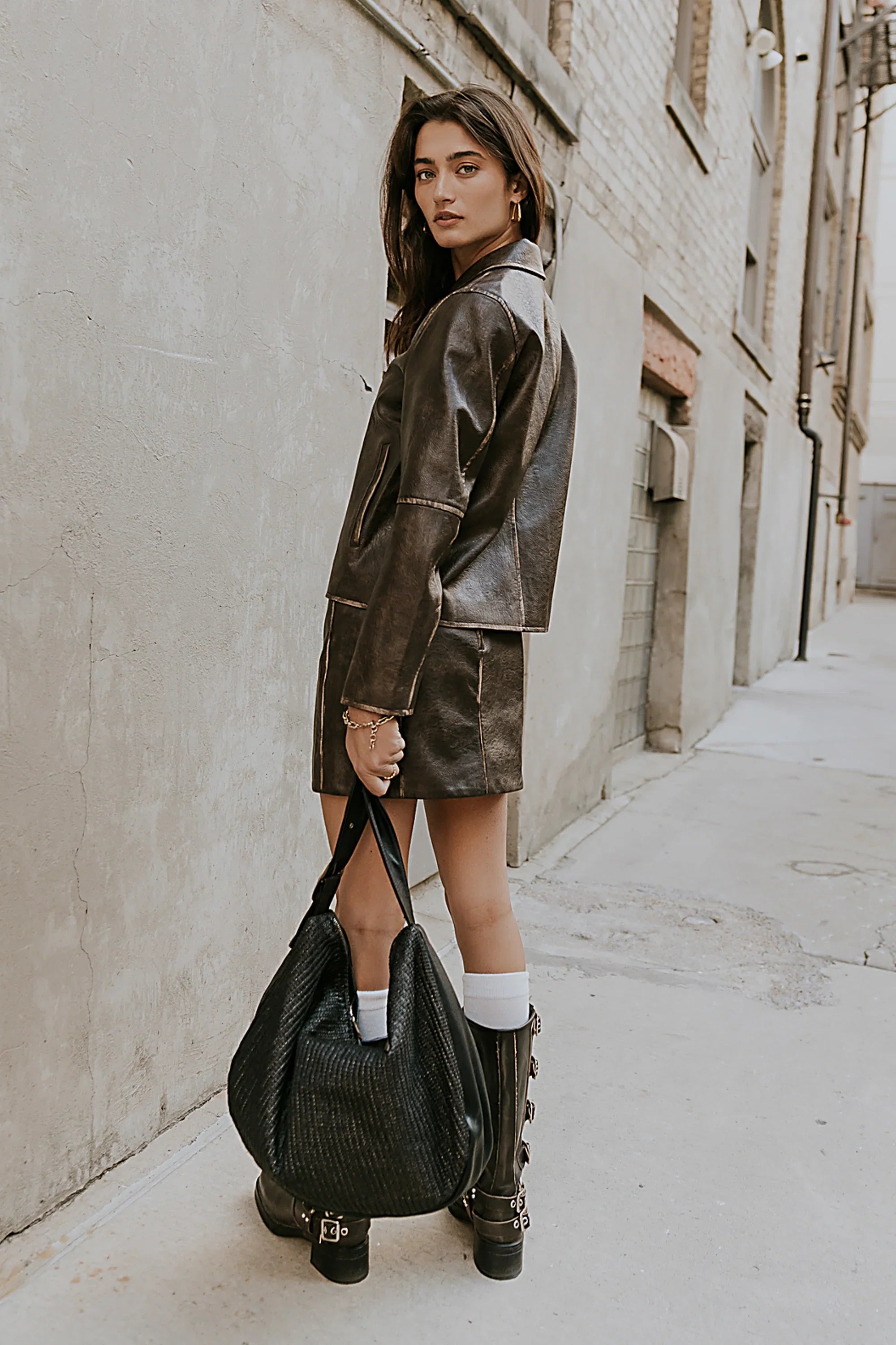 Kelsey Vegan Leather Mini Skirt