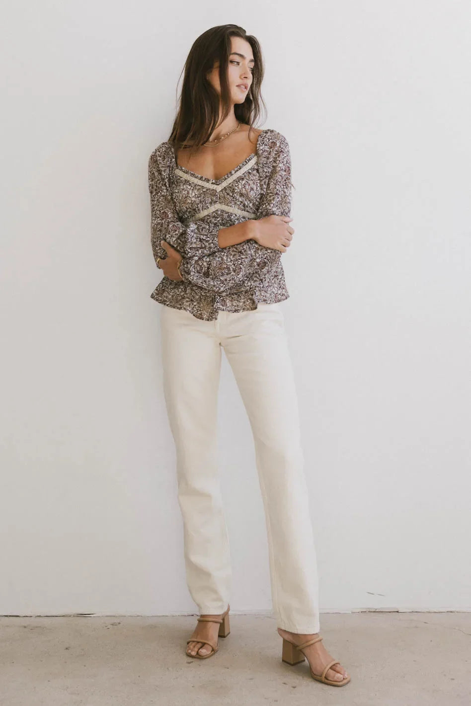 Billy Floral Chiffon Peplum Top FINAL SALE