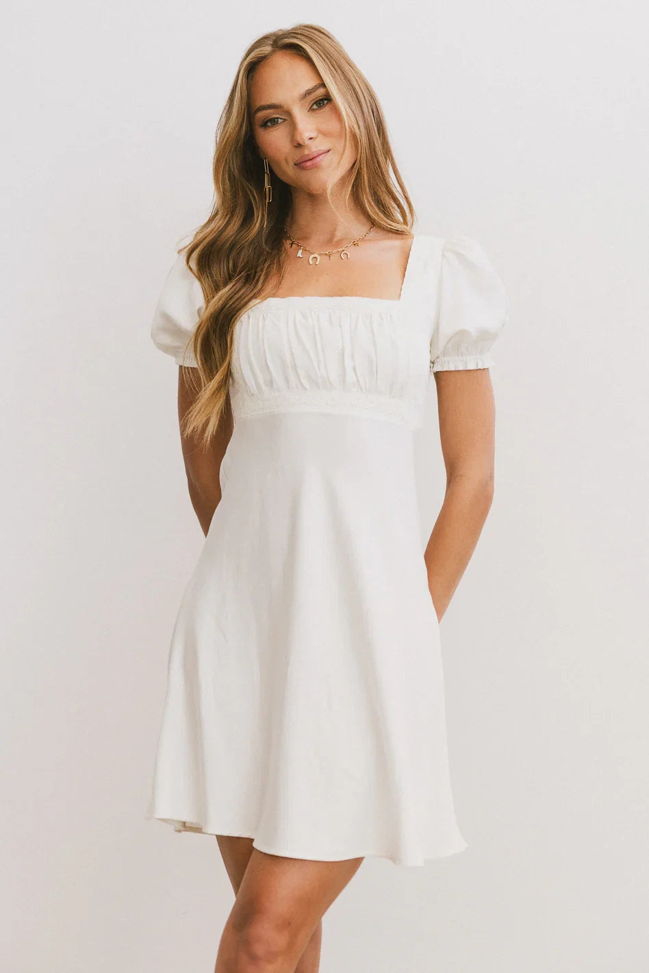 Harlee Lace Trim Mini Dress FINAL SALE