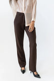Montie Straight Leg Trousers in Brown