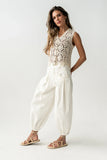 Vicky Crochet Vest in Tan