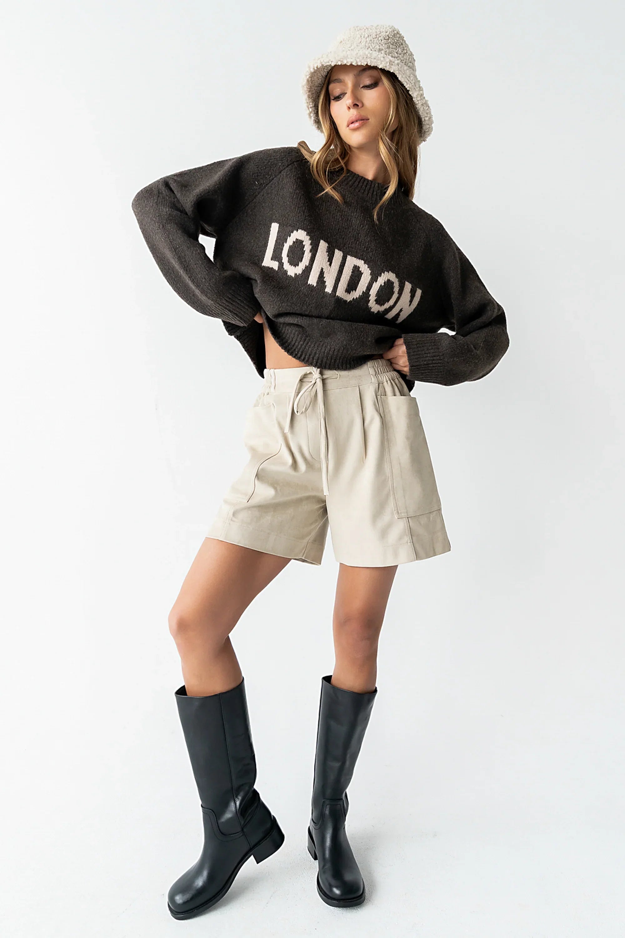 Suzie Graphic Sweater in Brown FINAL SALE