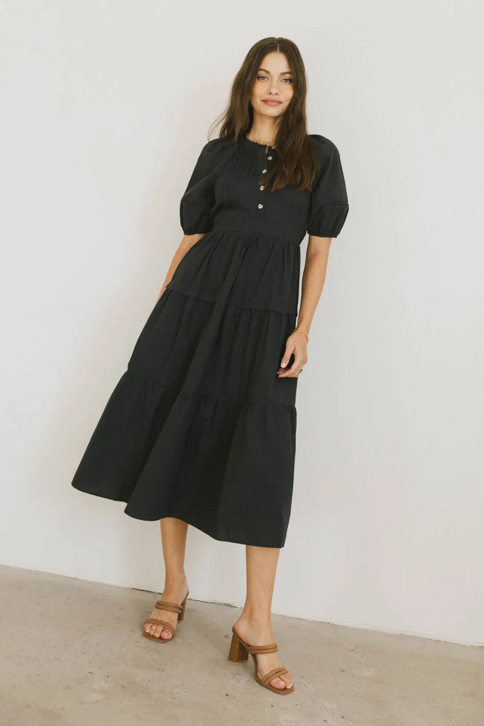 Leandra Midi Dress in Navy FINAL SALE