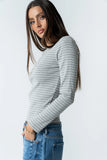 Indiana Striped Top in Heather Grey