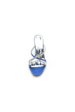 Royal Blue Block Heels with Rhinestone