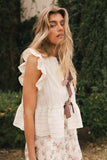 Kadie Tie Front Blouse in Mocha FINAL SALE