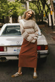 Rylie Denim Maxi Skirt in Rust FINAL SALE