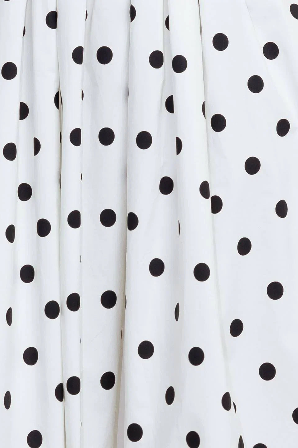 WHITE BLACK POLKA DOT BUBBLE HEM MIDI DRESS