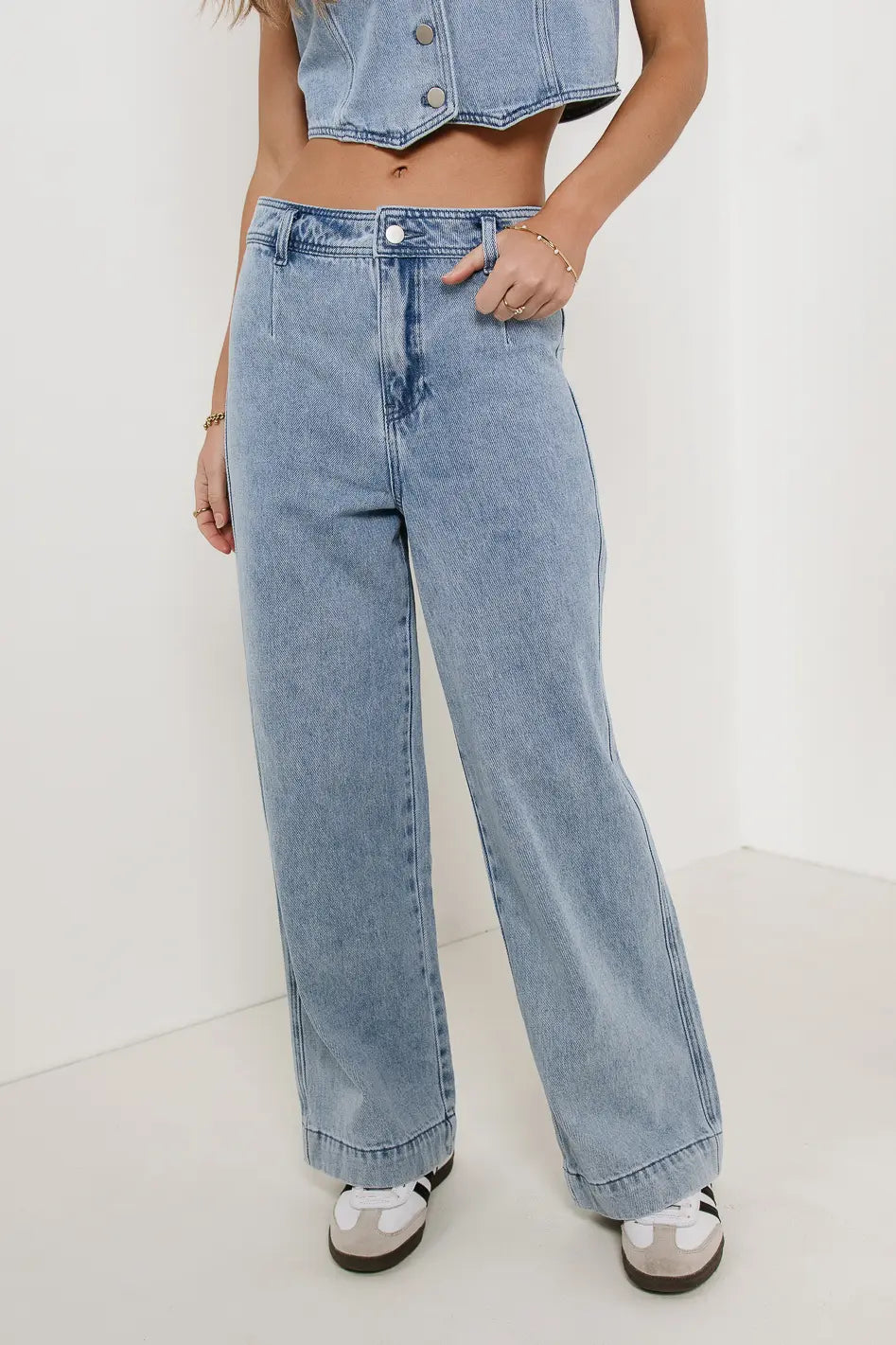 Georgia Wide Leg Jeans in Light Wash FINAL SALE