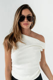 Susanna Asymmetrical Top in White