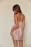Mae Strapless Jacquard Corset Babydoll Mini Dress