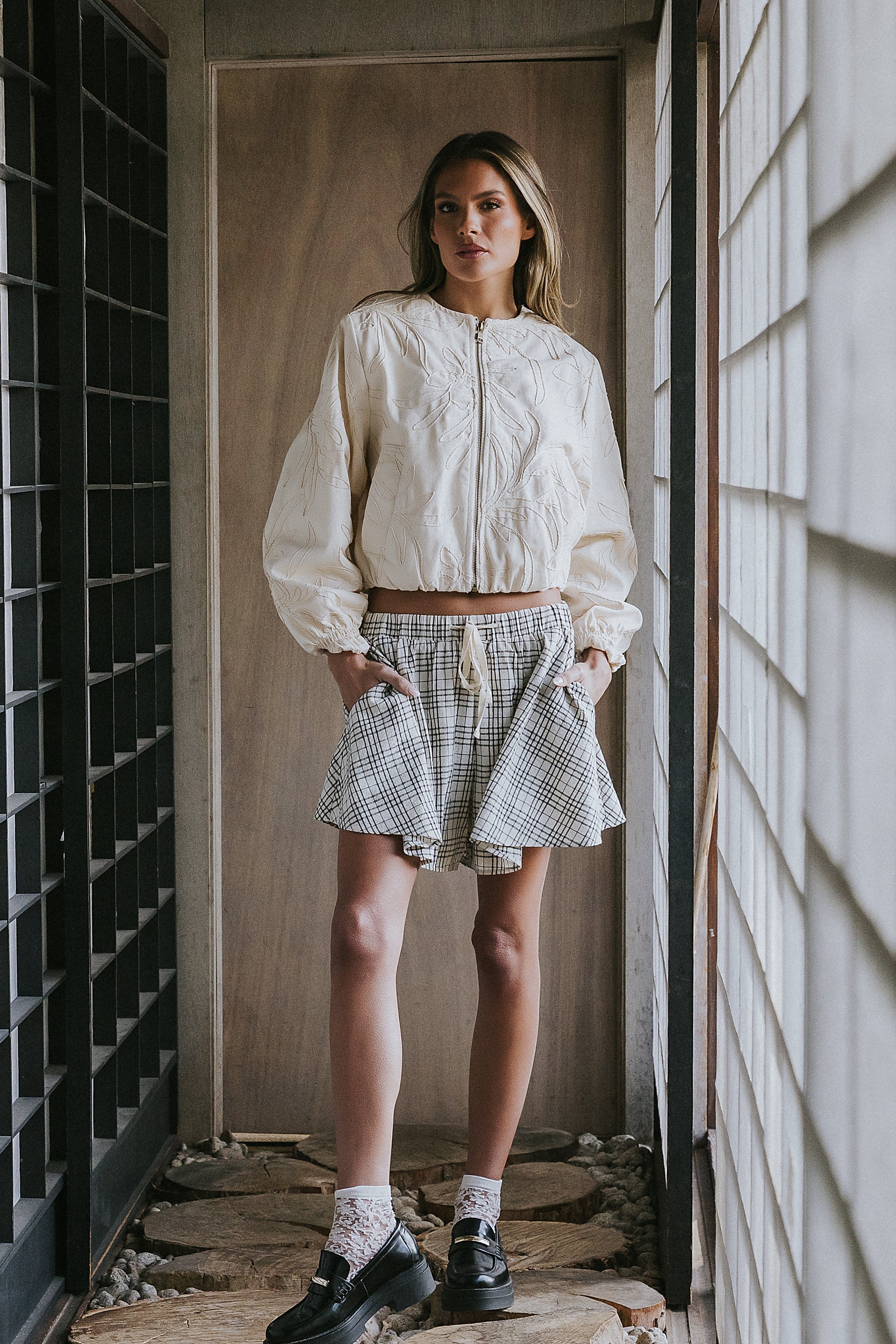 Sidney Embroidered Jacket in Cream