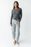 Paisley Printed Barrel Jeans