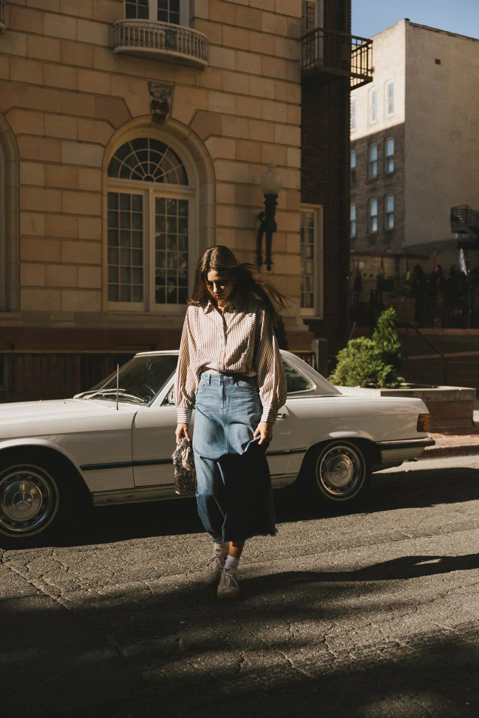 Heather Denim Maxi Skirt FINAL SALE