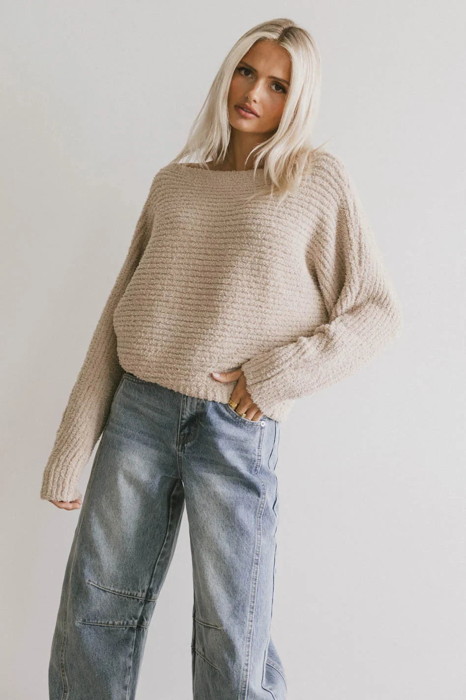 Calia Knit Sweater in Tan FINAL SALE
