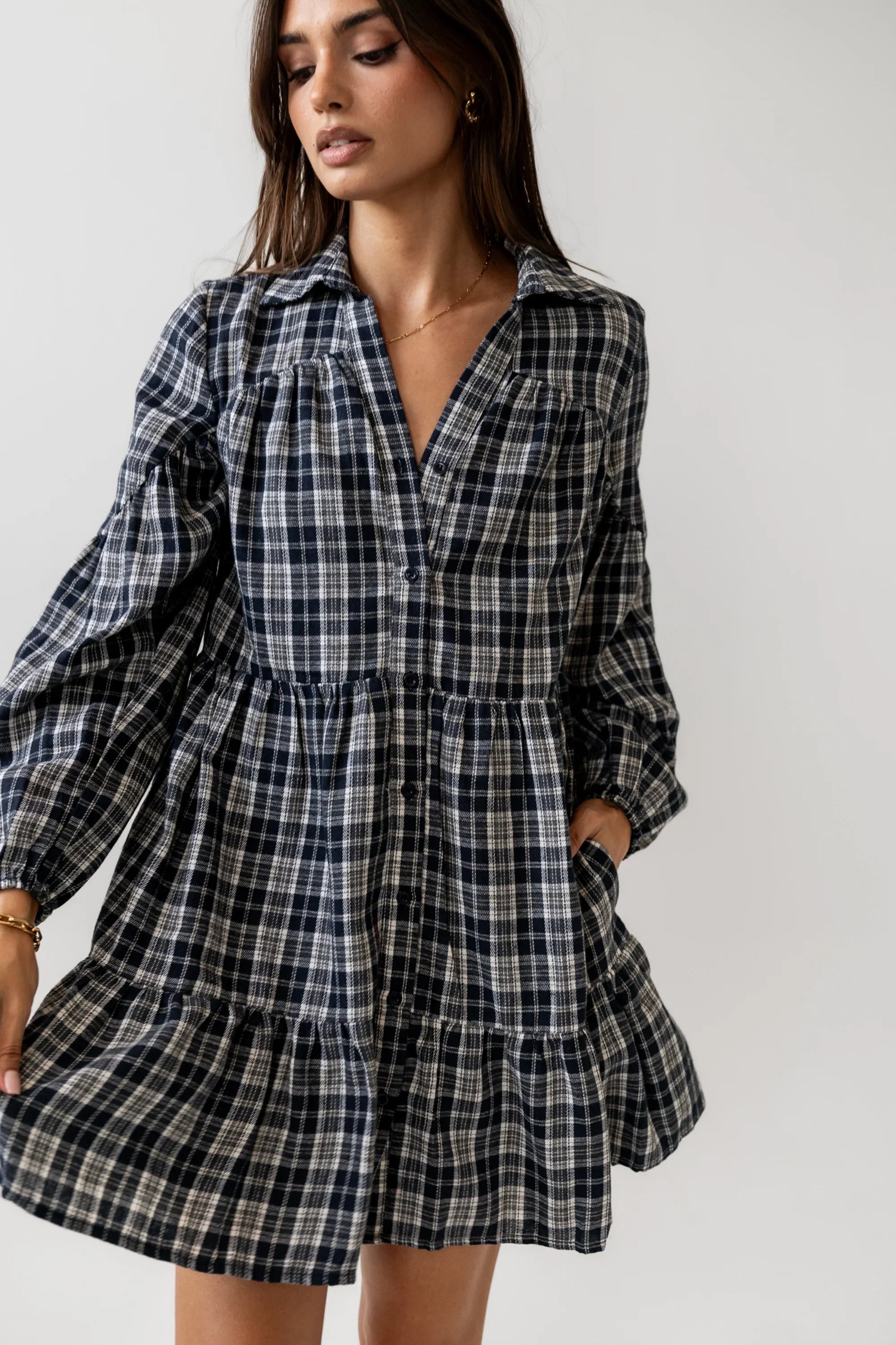Autumn Plaid Mini Dress FINAL SALE