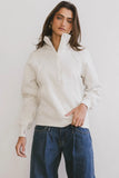 Krista Half Zip in Bone FINAL SALE