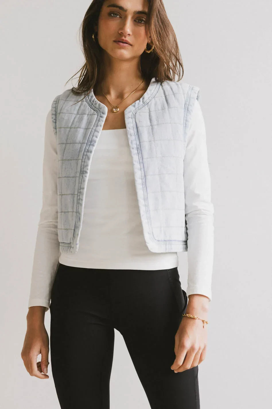 Brodie Quilted Denim Vest FINAL SALE